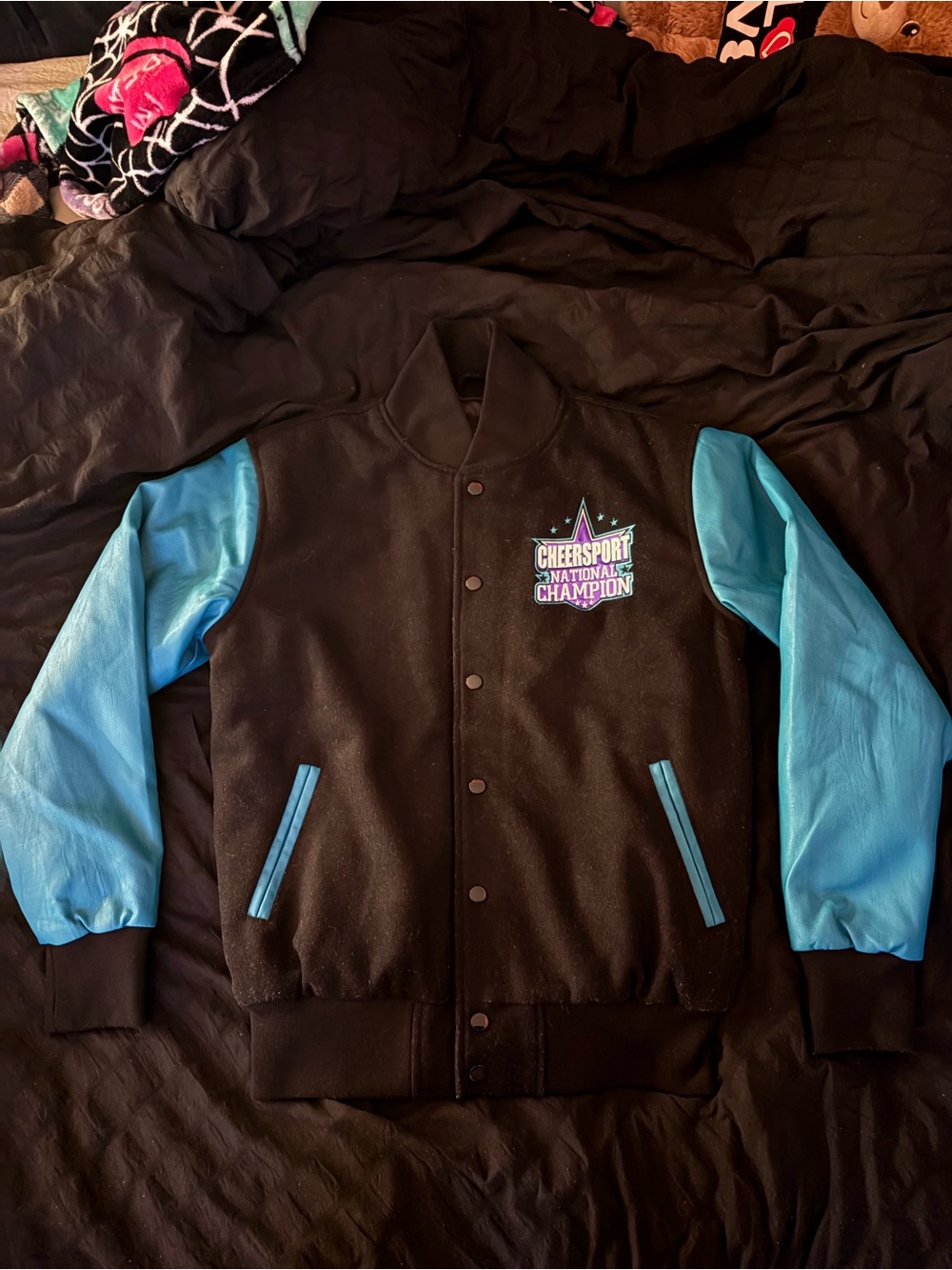 Varsity Black and Teal CheerSport Jacket